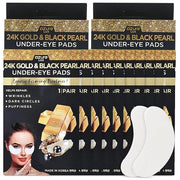 AZURE 24K Gold & Black Pearl Luxury Firming Under Eye Pads - Moisturizing & Restoring Eye Mask Patches - Reduces Fine Line...