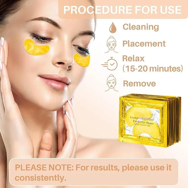 Gold Under Eye Patches - 28 Pairs Golden Glow Under Eye Patches for Dark Circles,Gold Moisturizing Eye Skin Mask for Women...