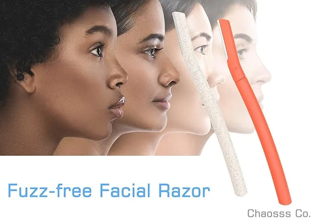 Chaosss &., Facial Fuzz-Free Razor, Eyebrow Trimmer Chaosss Co. Professional Exfoliating Dermaplaning Tool, Peach Fuzz Sha...