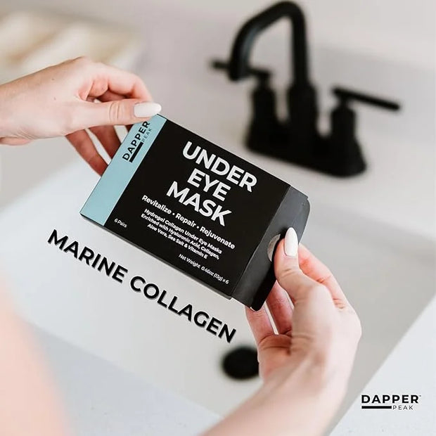 Under Eye Patches - 6 pairs| Hydrating Hydrogel Under Eye Mask/ Collagen Eye Patches, Hydrolyzed Marine Collagen, Vitamin ...