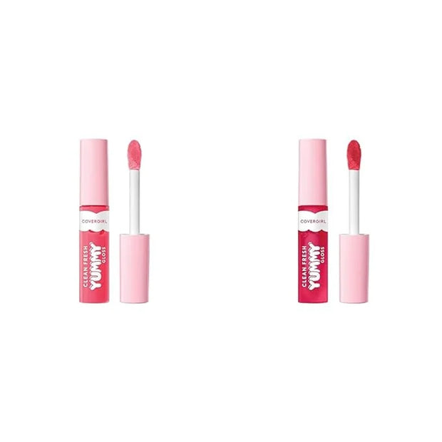 COVERGIRL Clean Fresh Yummy Gloss Lip Gloss 2-Pack - Glamingo Pink & You're Just Jelly Sheer Shades - Product Image