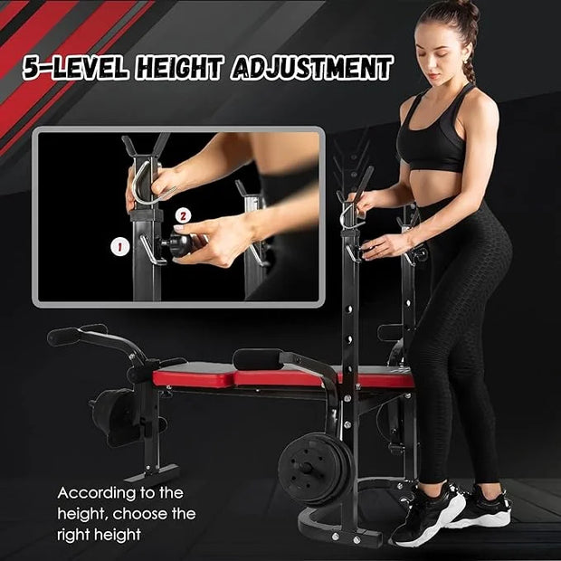 ISE Multi-Weight Bench Set with Squat Rack Training，800LBS - Product Image