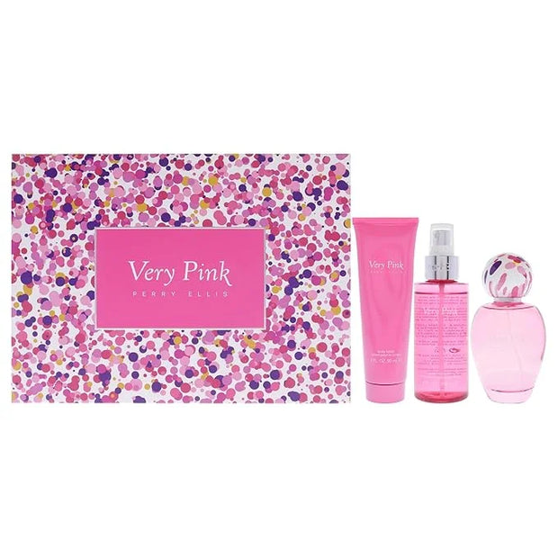 Perry Ellis Very Pink by Perry Ellis for Women - 3 Pc Gift Set 3.4oz EDP Spray, 3oz Body Lotion, 4oz Body Mist - Product I...