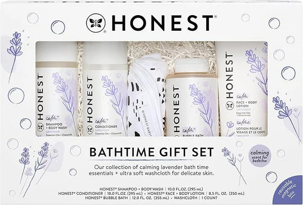 The Honest Company Calming Lavender Bathtime Gift Set | Hypoallergenic Bath Essentials for Sensitive Skin | Shampoo + Body...