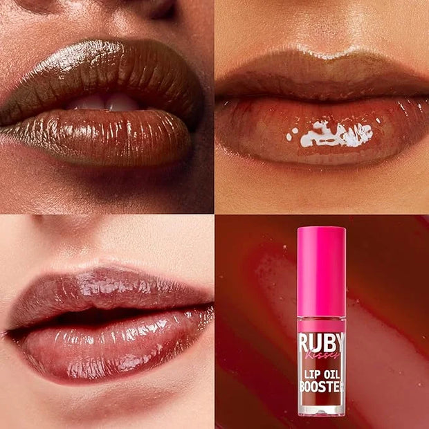 Ruby Kisses Lip Oil Booster, Hydrating Lip Gloss with Nourishing Natural Oil Blend, Jumbo Wand for Easy Application, Non-S...