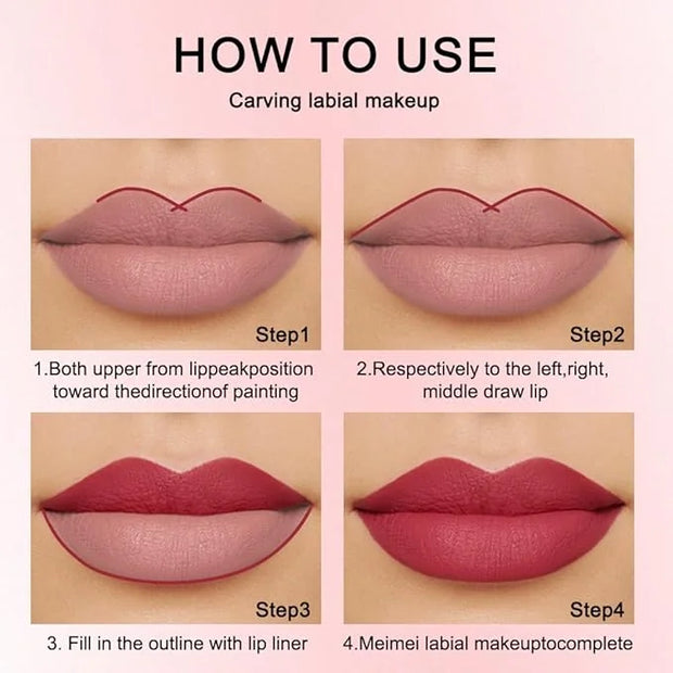 12 Pcs Natural Nude Brown Beige Colors Lip Beige