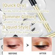 Liquid Glitter Eyeshadow Shining Eye Shadow Makeup Shimmer Long Lasting Quick-Drying (Gold) - Product Image