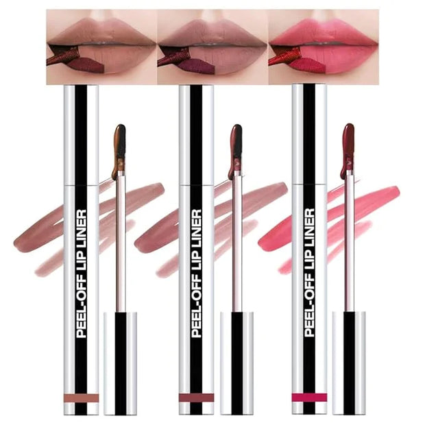 3 Pcs Matte Liquid Lip Stain Peel Off Lip Liner, Long Lasting Lip Tattoo, Waterproof & Transfer-Proof Lip Liner Peel Off L...