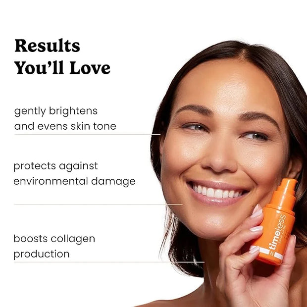 Timeless Skin Care Vitamin C Serum with Vitamin E & Ferulic Acid - Serum - for Oily & Dry Skin - Fragrance-Free - 4 Fl oz ...