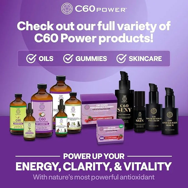 C60 Skincare - Age-Defying Antioxidant Protection - Reduce Wrinkles, Heal Skin, Non-Greasy - Face, Body, Bug Bites, Scarri...