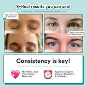 nuorganic 'Cosmic Brow' Eyebrow Serum for Growth | Natural Eye Brow Serum for Thicker, Longer, More Defined Brows | 4 Mont...