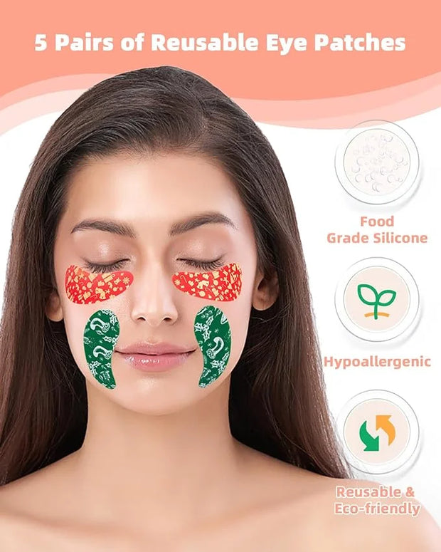 Under Eye Patches Silicone - 5 Pairs Reusable Eye Patches, Christmas Gifts for Women, Eye Wrinkle Patches, Reusable Under ...