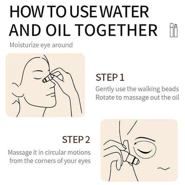 Retinol Caffeine Under Eye Roller Serum, Eye Serum for Dark Circles and Puffiness with 360° Roller Massage Ball, Reduce Wr...