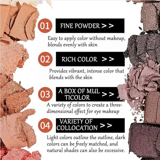 BestLand 12 Colors Makeup Smoky Eyeshadow Palette Natural Nude Matte Shimmer Glitter Pigment Eye Shadow Pallete Set Black ...