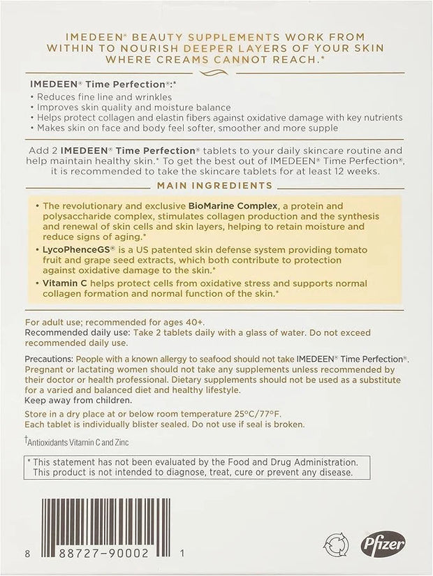 Imedeen Time Perfection (180 Count) Anti-Aging Skincare Formula Beauty Supplement, 3 Month Supply - Product Image