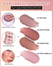 Multi Glow Balm,Miracle Glow Balm Tinted Face Creamy Blush for Cheeks Lip Eye,Hydrating Lightweight & Blendable Color,Shim...