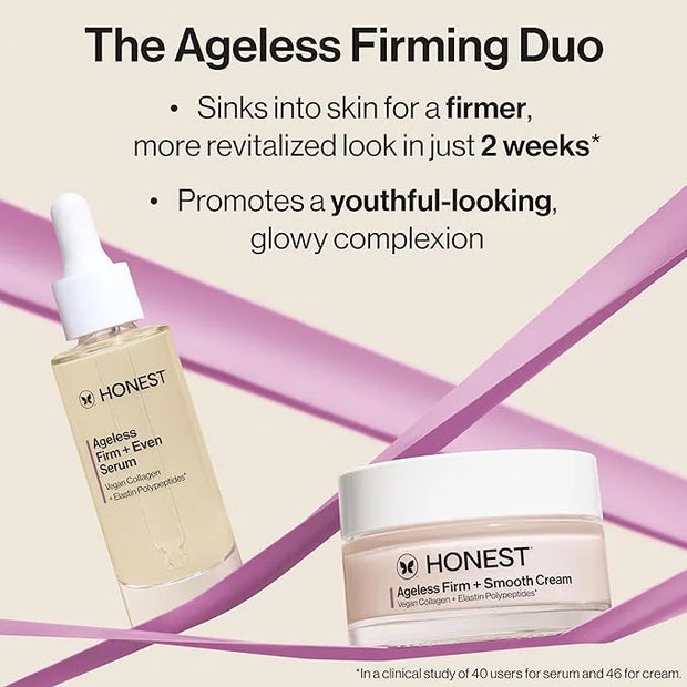 Honest Beauty Ageless Firm and Even Serum | Powered by Vegan Collagen and Elastin Polypeptides | Firmer-Looking Skin and E...