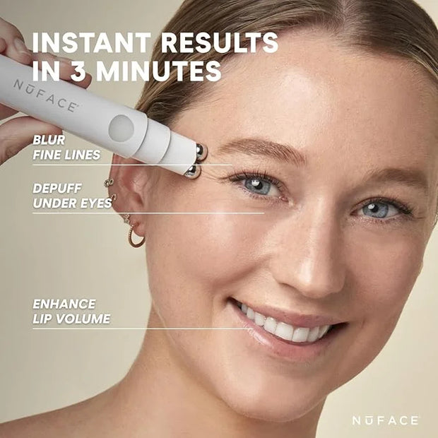 NuFACE FIX Line Smoothing Starter Kit - FDA Cleared Microcurrent Device + Serum Activator for On-The-Go Treatment of Foreh...