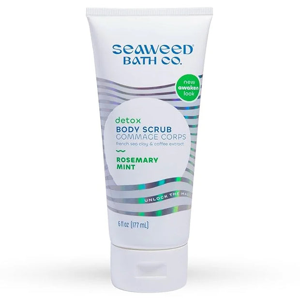 Seaweed Bath Co. Detox Body Scrub, Rosemary Mint Scent, 6 Ounce, Sustainably Harvested Seaweed, French Sea Clay, Coffee Ex...