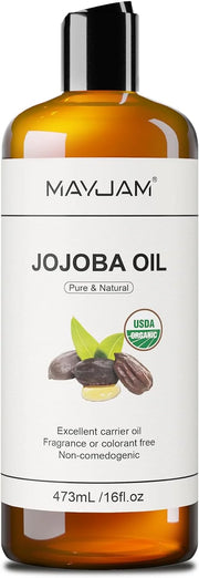 Jojoba Carrier Oil for Skin Pure Massage Oils 16 fl.oz.Cold Pressed Unrefined Natural Jojoba Oil for Hair,Face Body,Ear St...