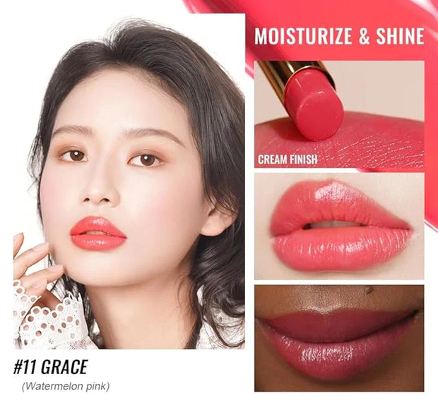 Oulac Moisturizing Shine Lipstick For Women Christmas Set 3PCS, 2 in 1 Tinted Lip Balm for Winter, Hydrated Juicy and Glos...