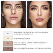 4-Color Contour Makeup Palette, Blush Highlighter Bronzer Powder Kit, Face Cosmetics Gift Set (02#, 1 Count (Pack of 1)) -...