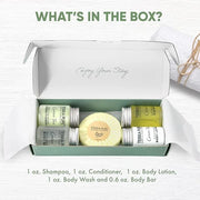 Terra Pure Green Tea Amenity Kit | Boxed Hotel Bulk Toiletries | 1 oz Shampoo, Conditioner, Lotion, Body Wash, Body Bar So...