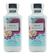 Bath and Body Works Super Smooth Body Lotion Sets Gift For Women 8 Oz -2 Pack (Hello Beautiful) - Product Image