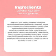 Lip Potion Aqua Glow No.3 Sugar Rose | Hydrating, Non-Sticky Gloss with Sheer Radiance | 0.3 Oz - Product Image