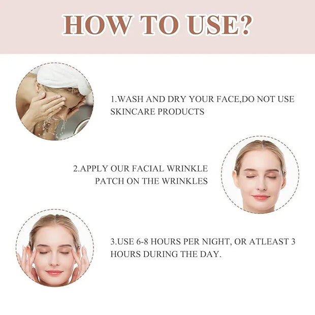 32 PCS Face Wrinkle Patches, Wrinkle Patches for Face Overnight, Silicone Face Lifting Tapes, Reduce Fine Lines Suitable f...
