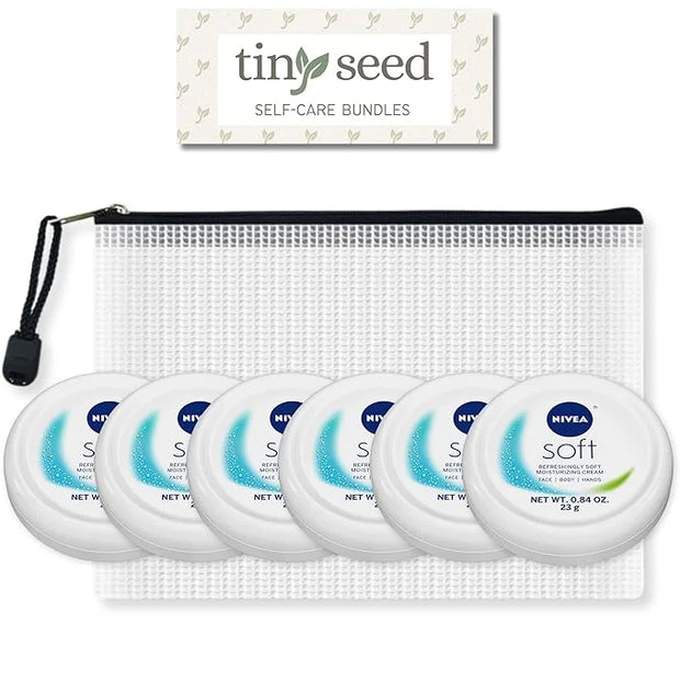 TINY SEED 6-Pack Travel Kit: Soft Cream Travel Size (0.84 oz each). Soft Moisturizing Cream for Face, Hands, and Body. Inc...