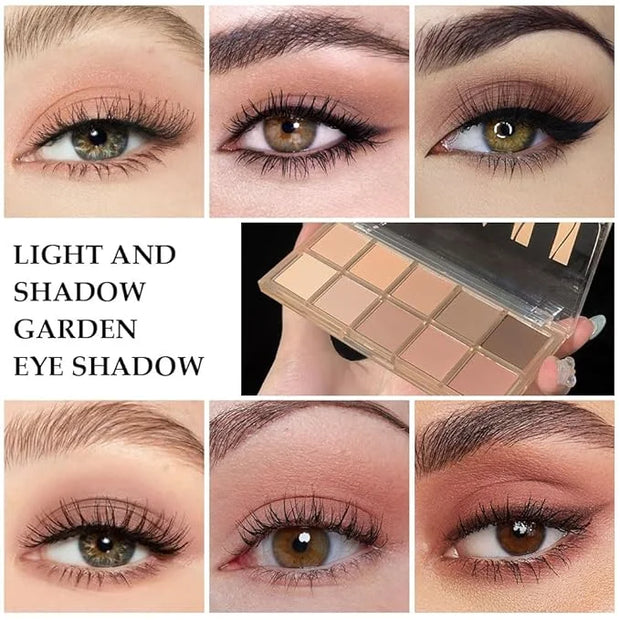 evpct 10 Colors Matte Nude Eye Shadow Palette Makeup for Older Women, Nude Brown Pink Cocoa Taupe Mauve Neutral Matte Crea...