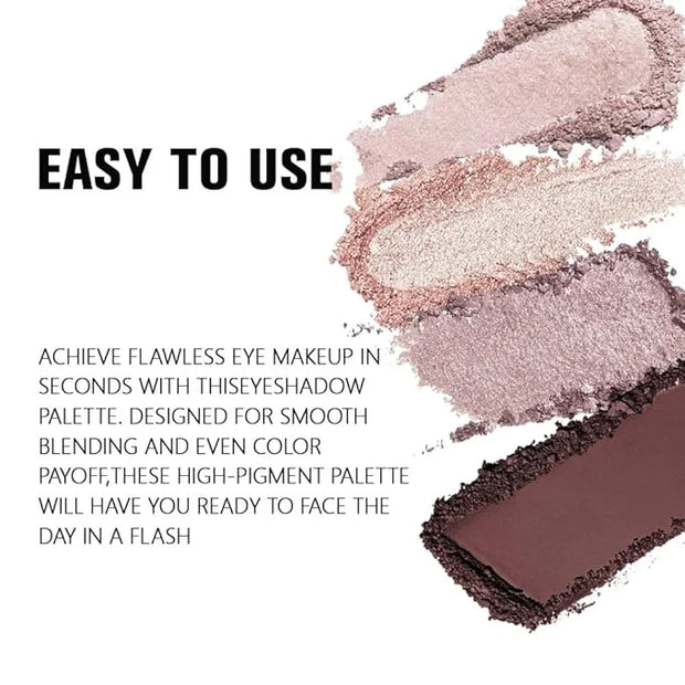 Kaely Powder Eyeshadow Quad, Pearl Mauve Glitter Shimmer Eyeshadow Palette Makeup, Neutral Eye Shadow Palette for Older Wo...