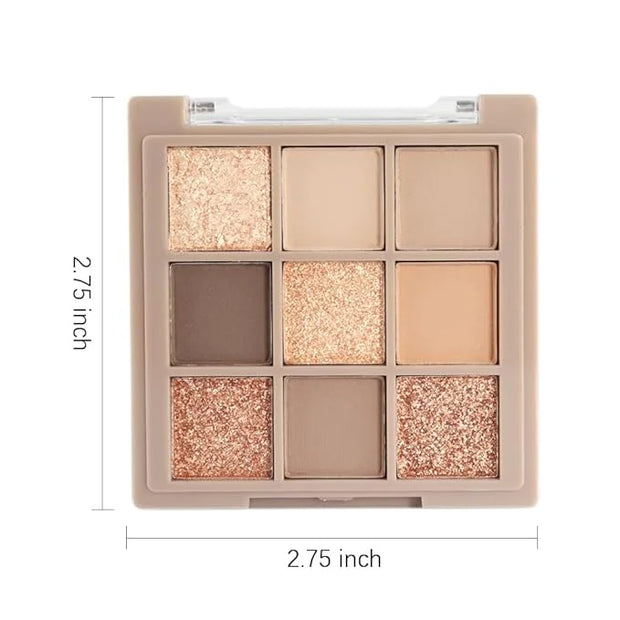 9 Colors Matte Nude Pink Shimmer Gold Dark Brown Colorful Eyeshadow Palette Matte Shimmer Korean Natural Eye Shadow palett...