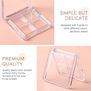 Beaupretty 6 Pieces Empty Eyeshadow Pallet 4 Grids