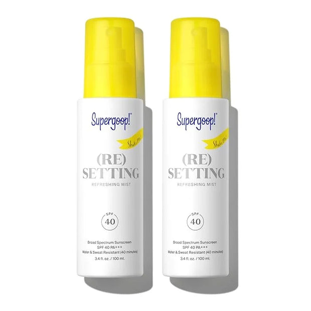 Supergoop! (Re)setting Refreshing Mist - 3.4 fl oz, Pack of 2 - SPF 40 PA+++ Facial Mist - Sets Makeup, Refreshes UV Prote...