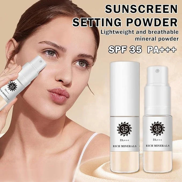 AWCCXMYM Sunscreen Powder Setting Powder SPF 35 Mineral Full Coverage Scalp Sunscreen Setting Spray Powder Makeup for Hair...