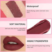 Matte Liquid Lipstick,Dark Red Liquid Lip Stains, Long Lasting Waterproof Lip Gloss Makeup, Velvet Non-Stick Cup Lips Stai...