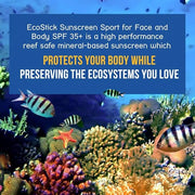 STREAM2SEA EcoStick SPF 35 Mineral Sunscreen Stick, Sweat Water Resistant Sunblock, USDA Approved Biodegradable Paraben Fr...