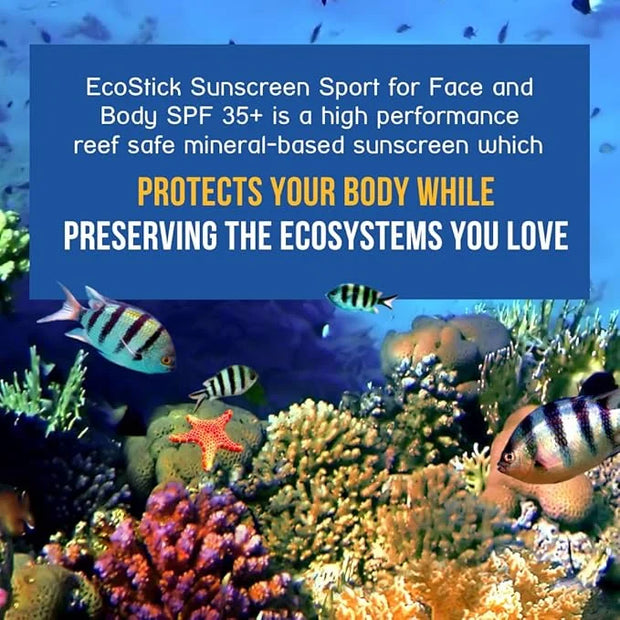 STREAM2SEA EcoStick SPF 35 Mineral Sunscreen Stick, Sweat Water Resistant Sunblock, USDA Approved Biodegradable Paraben Fr...