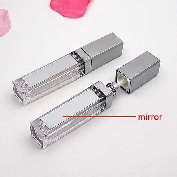 10 Pcs 7.5ml Plastic Square Clear Lip Gloss Tubes Vials with Mirror LED Light Lip Glaze Tube Bottles Refillable Makeup Lip...