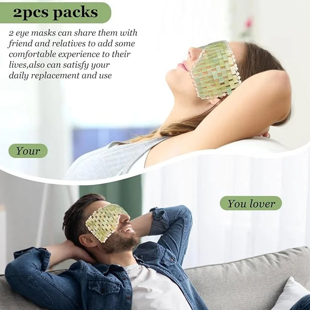 Jade Eye Mask, Facial Cooling Mask with 100% Real Jade for Hot & Cold Therapy to Reduce Wrinkles, Puffiness, Migraines, an...
