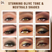 2PCS 6 Colors Mini Naked Eyeshadow Palette Makeup with Brush Set Neutral Nude Eye Shadow Brown & Olive-colored Matte Shimm...