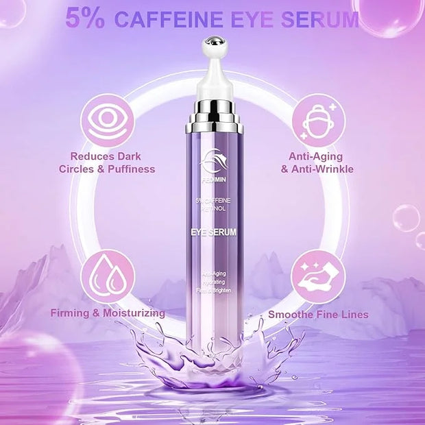 Caffeine Eye Cream for Dark Circles Under Eye Serum Eye Treatment for Wrinkles Fine Lines, Retinol Eye Cream for Puffiness...