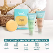 Eco Botanics Soaps & Toiletries Bulk Set | 1-Shoppe Amenities Kit for Hotels & Vacation Rentals | 0.85 oz Shampoo & Condit...