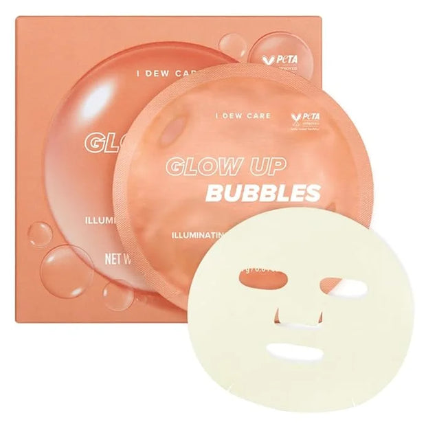 I DEW CARE Face Sheet Mask - Glow Up Bubbles | Vitamin and Niacinamide, Daily Skin Care,Facial Treatment, Illuminating, De...