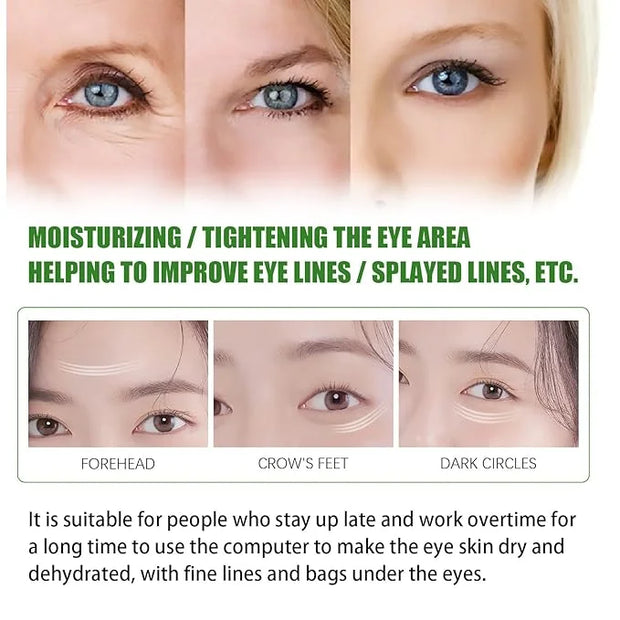 Seaweed Eye Mask, Under Eye Patches with Collagen and Hyaluronic Acid, Seaweed Tightening Eye Mask, Hydrating Green Eye Ge...