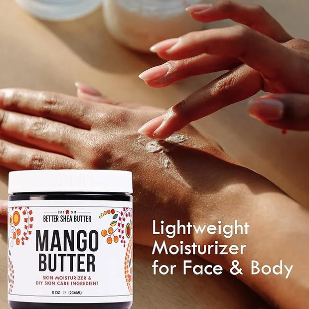 Raw Mango Butter - 100% Pure Mango Seed Butter - Natural Moisturizer for Skin and Hair - Use with Shea in DIY Body Butter,...