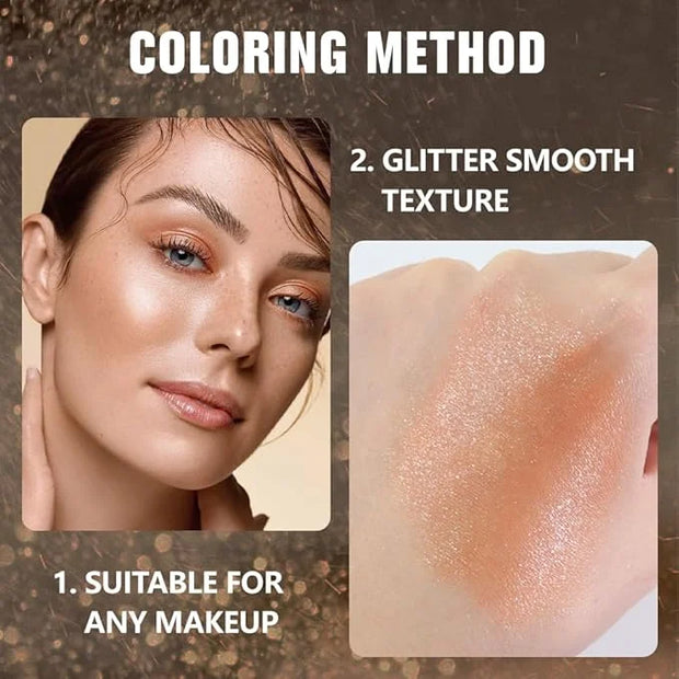 Kaely Pressed Single Eyeshadow Makeup, Champagne Gold Sparkle Highly Pigmented Monochrome Eye Shadow Palette, Waterproof N...