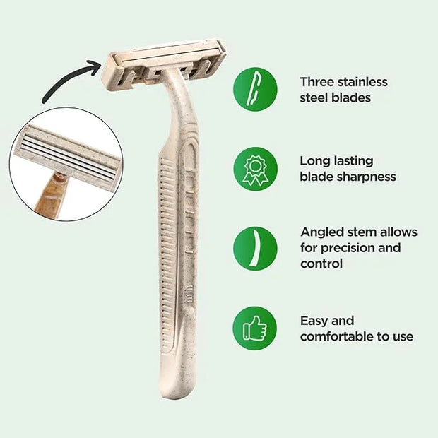50Pcs Eco-friendly Disposable Razors Men|Safety Razor Dermaplaning Razors for Men & Women Shaving Body Facial Hair Shavers...